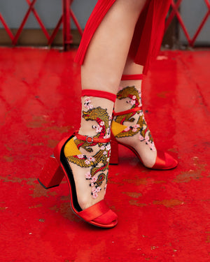 Sock candy year of the dragon socks for women lunar new year socks